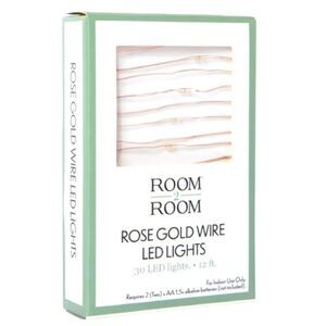 NIB Room 2 Room Rose Gold Fairy Lights Battery Operated Set of 2